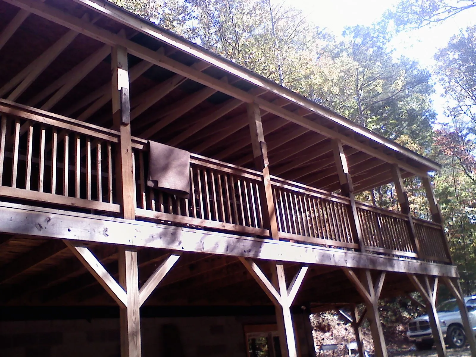Timber framing under a new elevated porch and deck — Roof Leak Repair in Alvin by Roofing Brothers